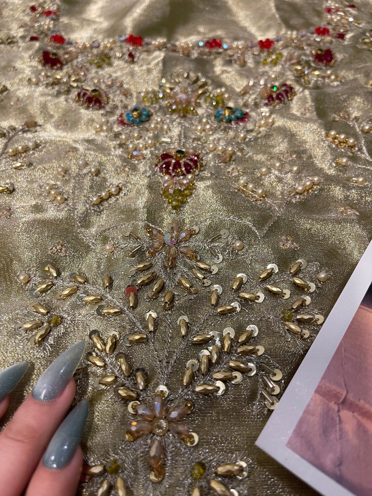 Haris Shakeel – Pistachio Style, embroidery and fabric detail 6