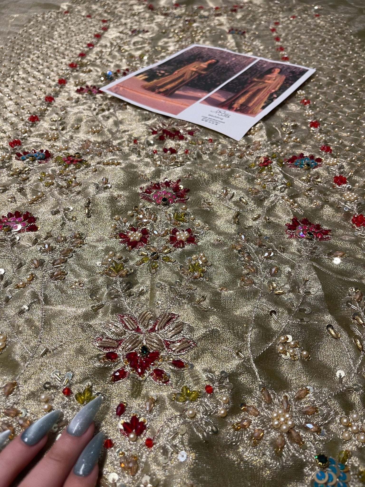 Haris Shakeel – Pistachio Style, embroidery and fabric detail 1