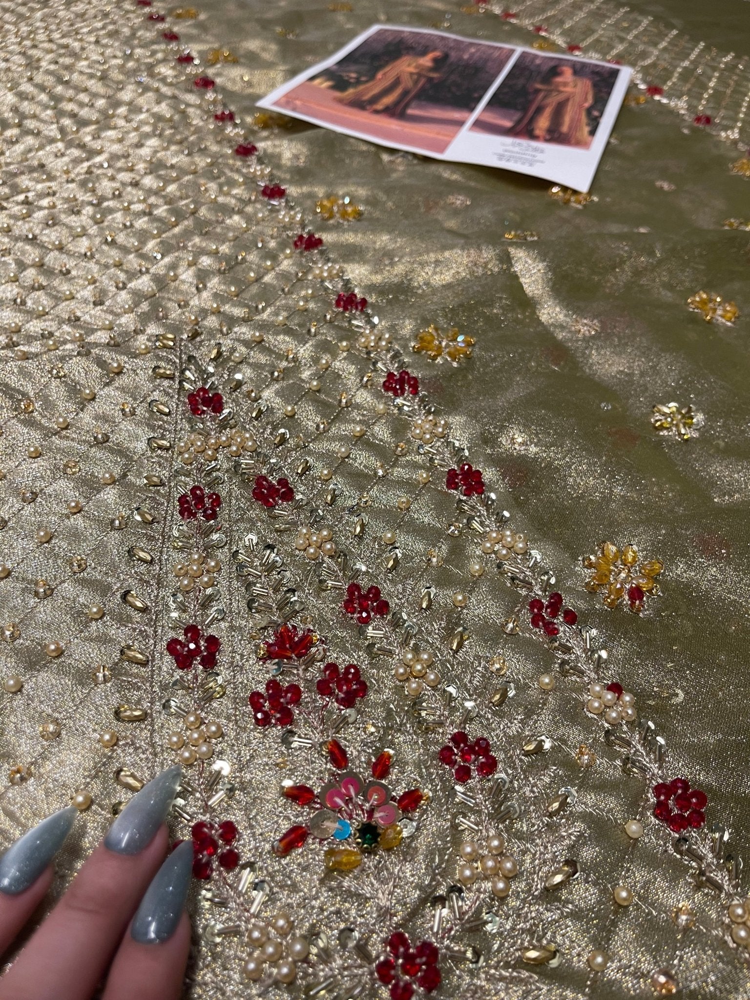 Haris Shakeel – Pistachio Style, embroidery and fabric detail 12