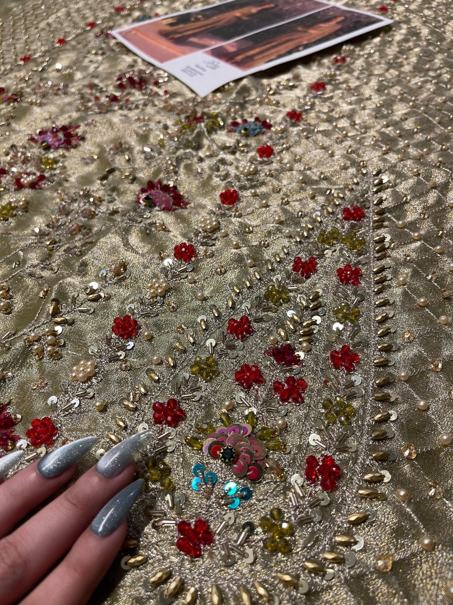 Haris Shakeel – Pistachio Style, embroidery and fabric detail 2