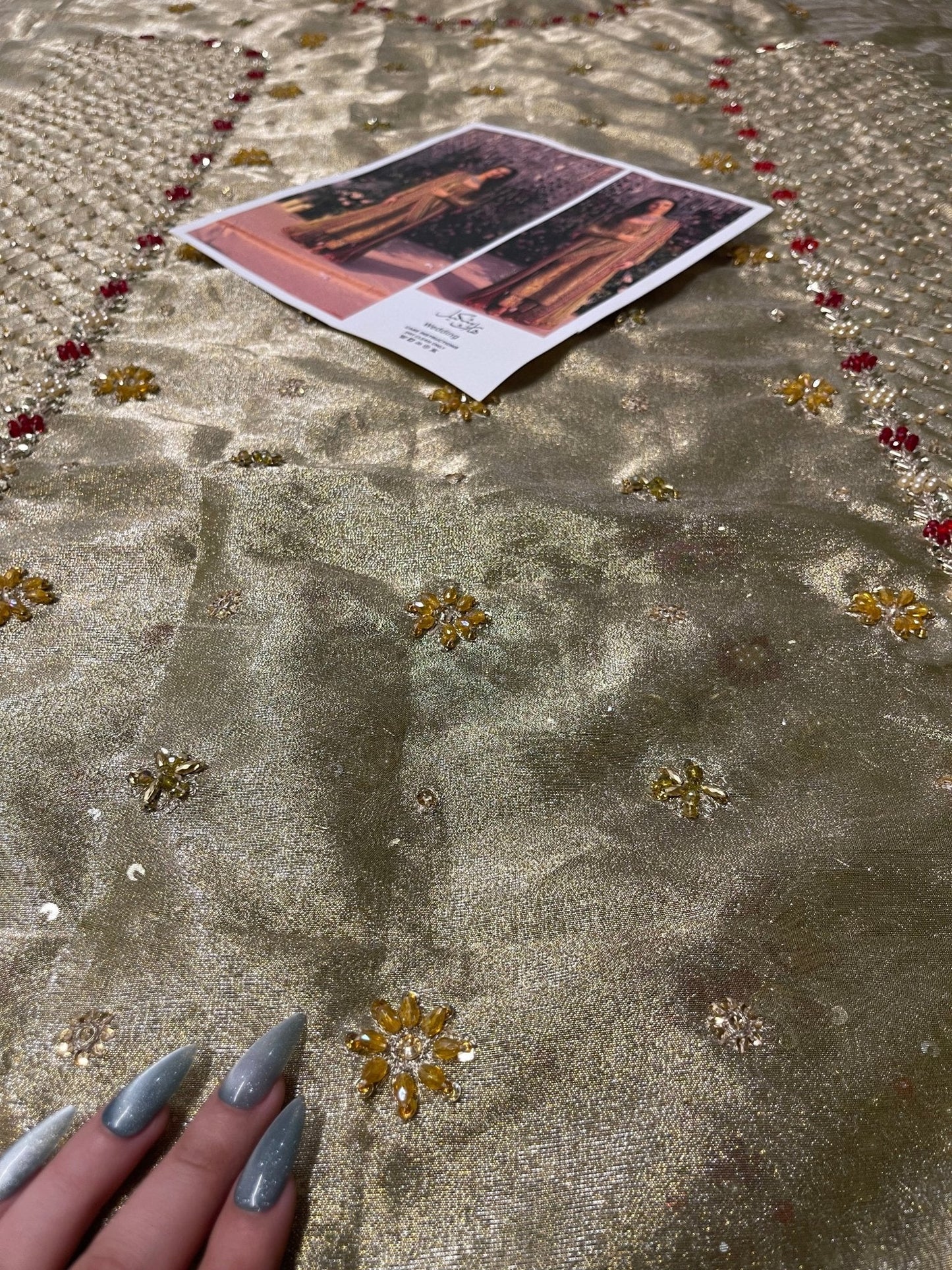 Haris Shakeel – Pistachio Style, embroidery and fabric detail 10
