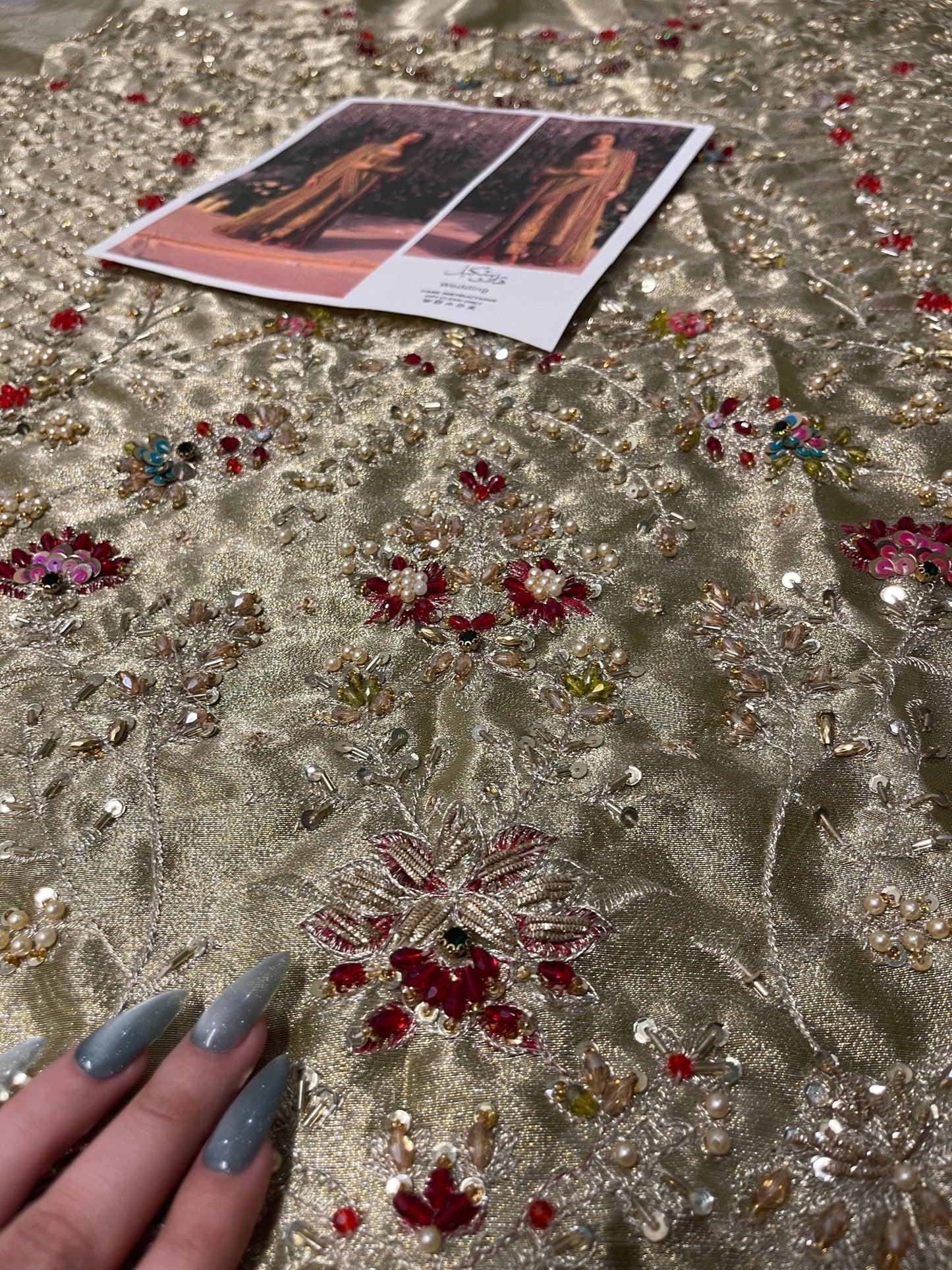 Haris Shakeel – Pistachio Style, embroidery and fabric detail 4
