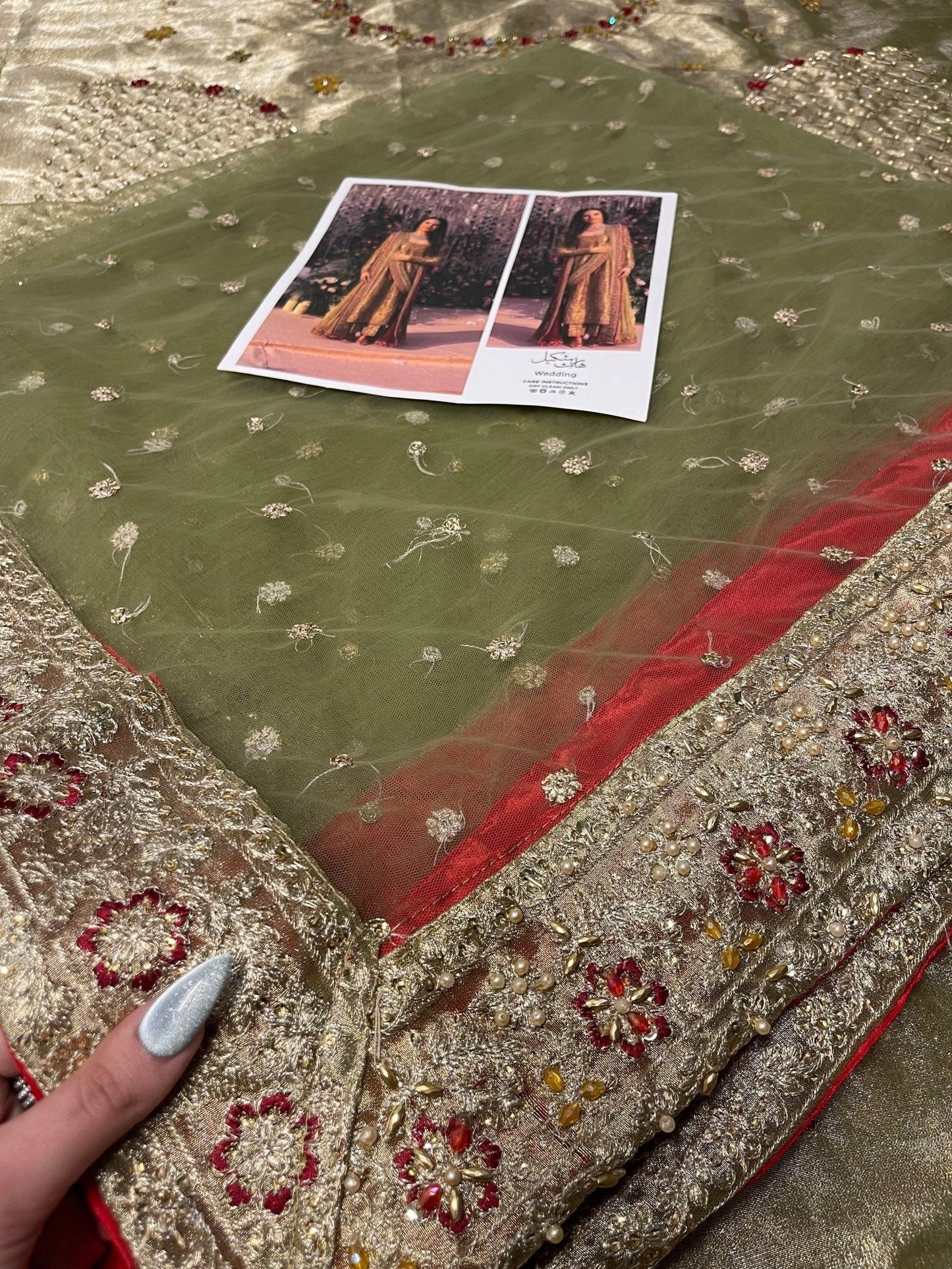 Haris Shakeel – Pistachio Style, embroidery and fabric detail 14