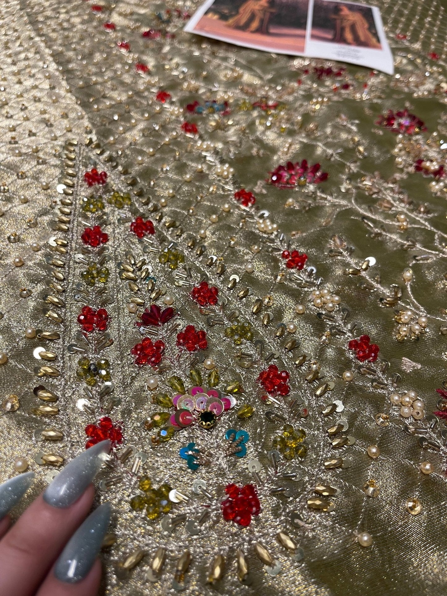 Haris Shakeel – Pistachio Style, embroidery and fabric detail 3