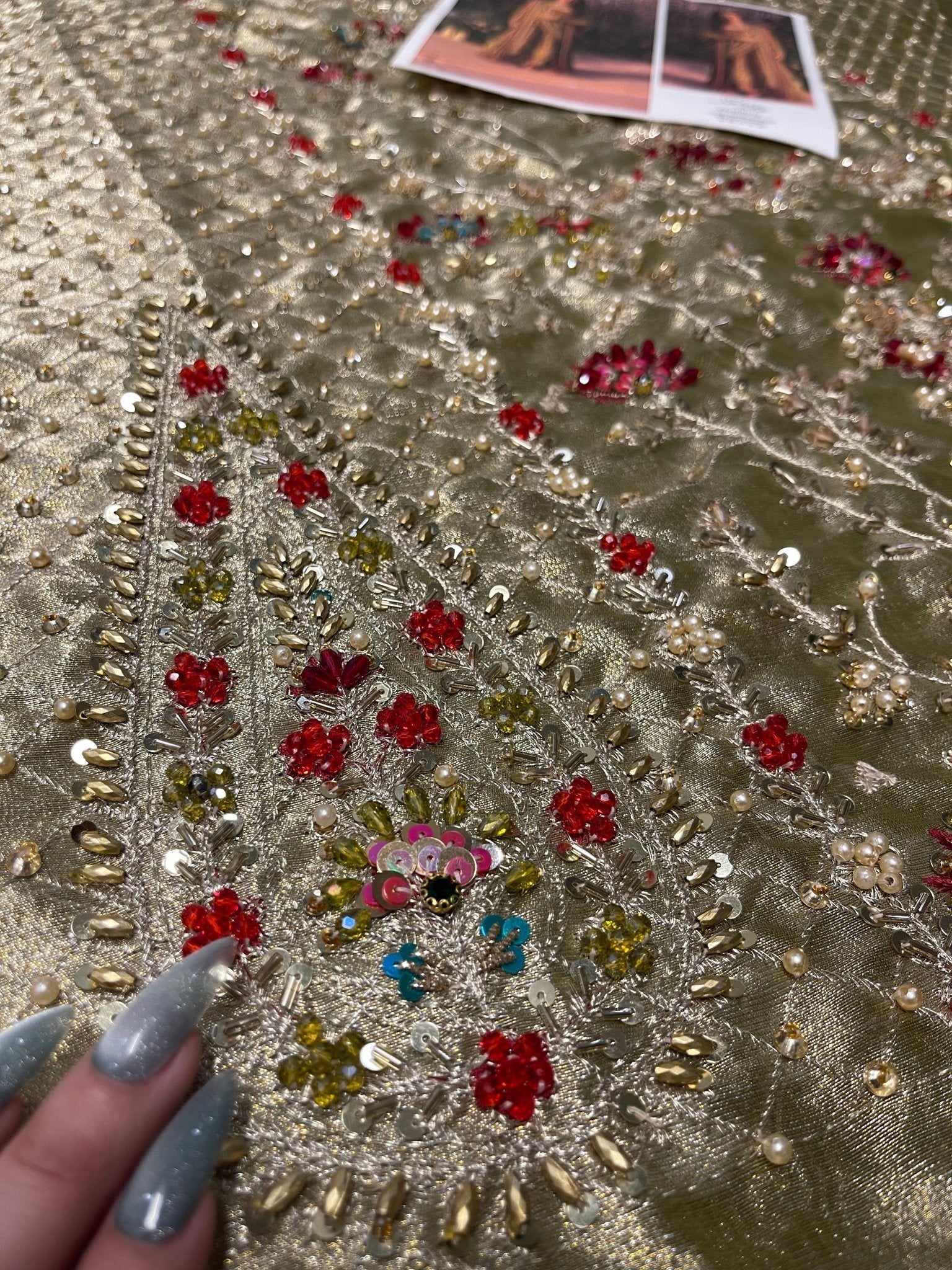 Haris Shakeel – Pistachio Style, embroidery and fabric detail 3