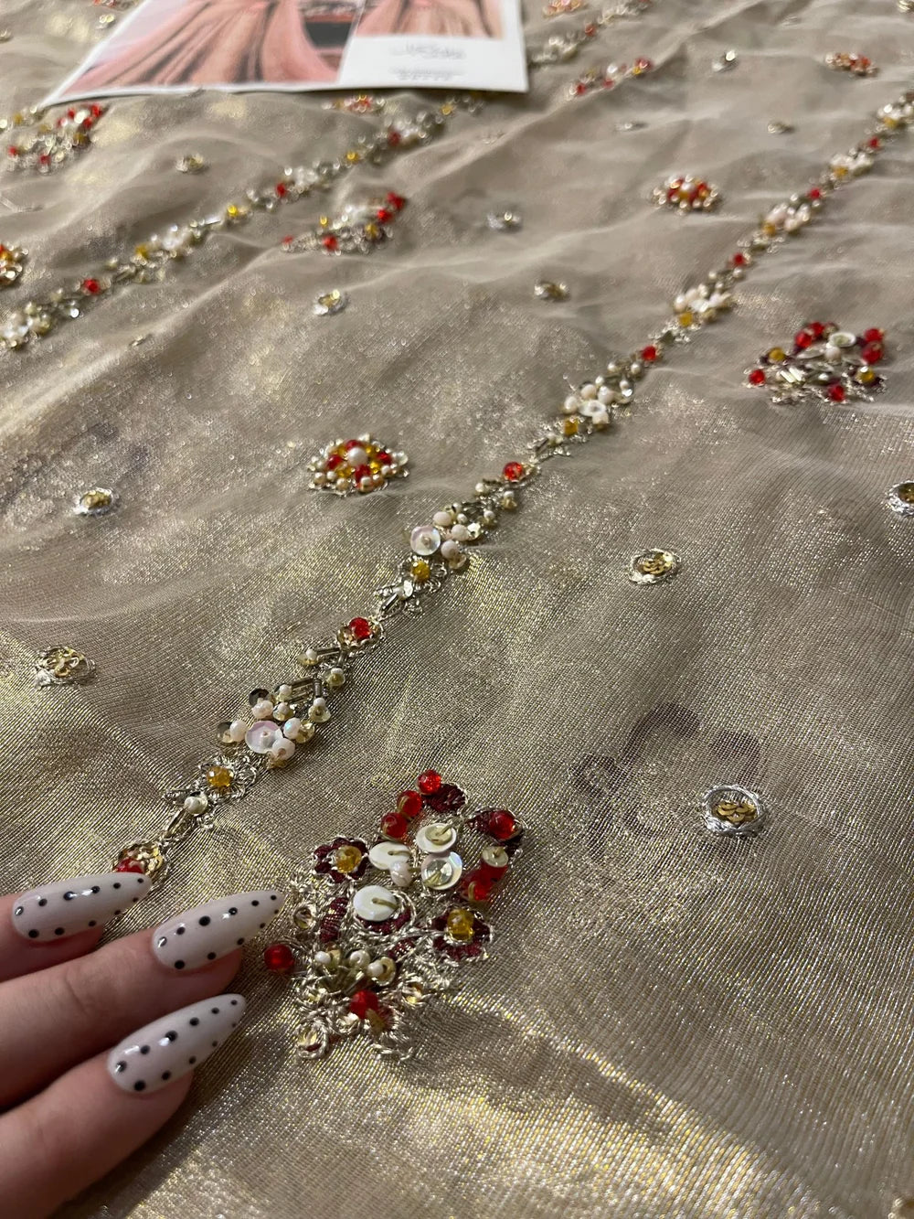 Haris Shakeel – Sahar Blue Style, hand-embellished motif detail