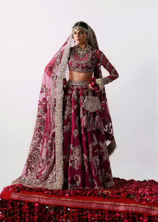 Hussain Rehar Naunihal Style anari red bridal lehenga reference view 1