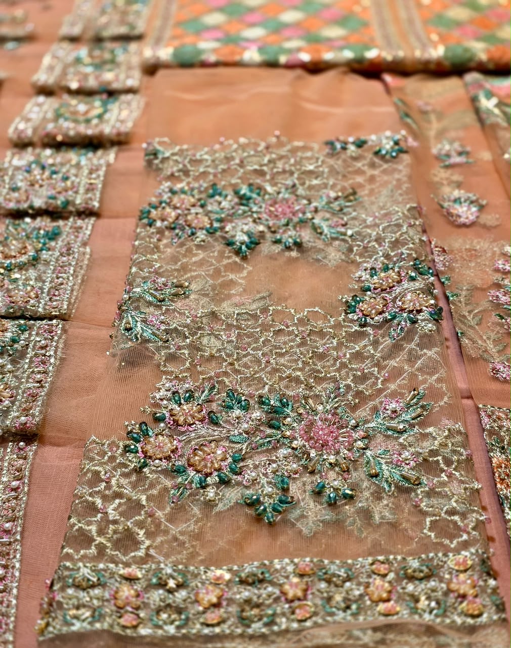 Hussain Rehar Saaz real embroidered panel detail