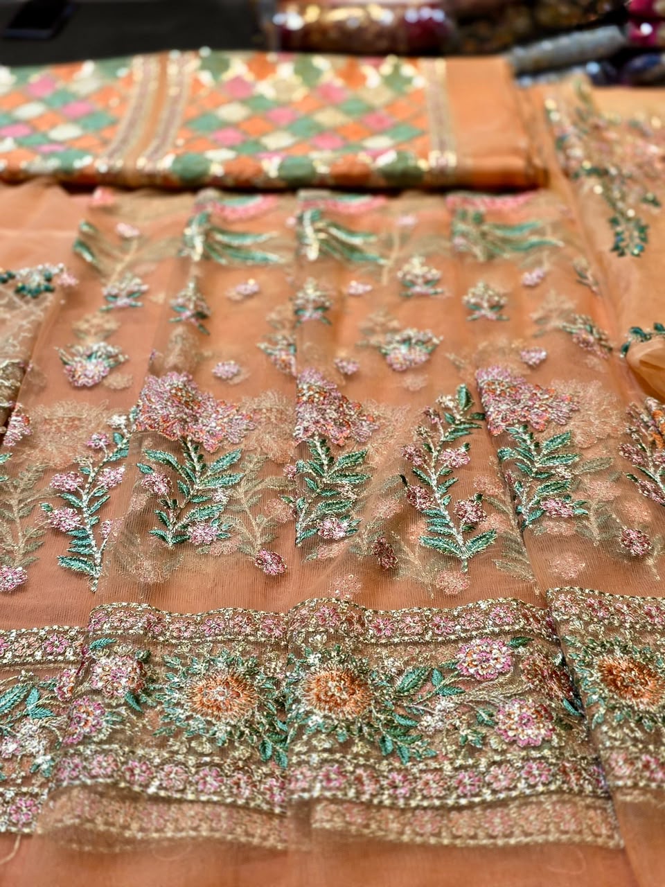 Hussain Rehar Saaz real dupatta embroidery detail