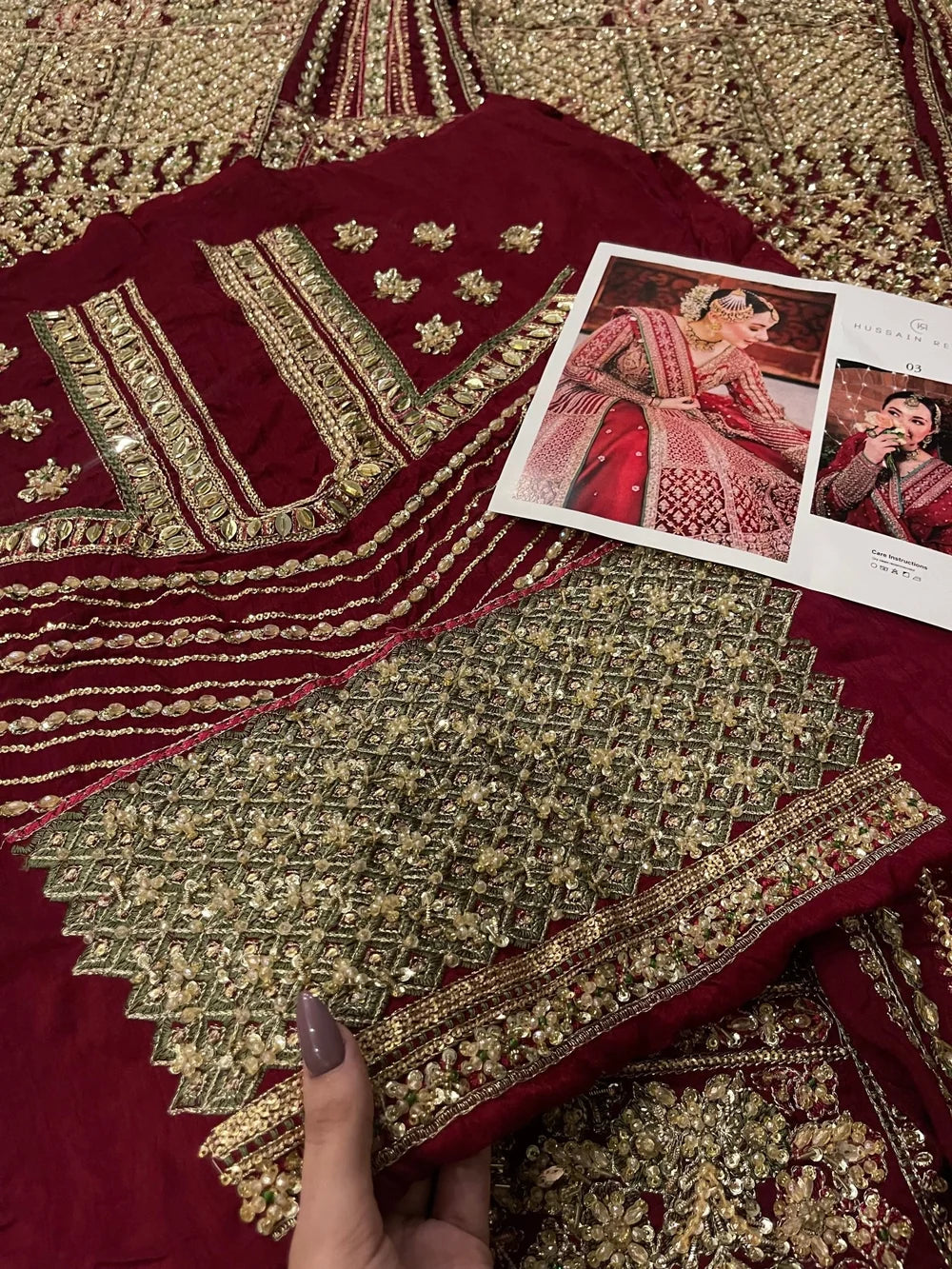 Hussain Rehar – Sarang Style, dupatta border embroidery detail