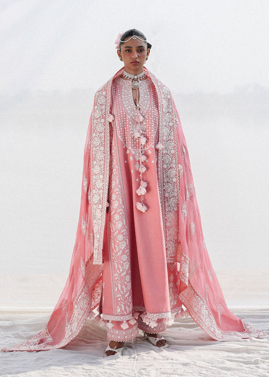 Hussain Rehar Sorti Style light pink lawn suit front view