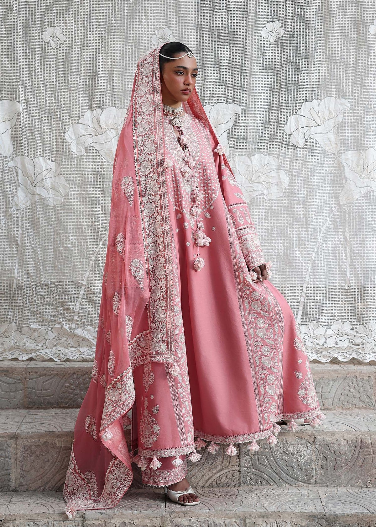 Hussain Rehar Sorti Style light pink lawn suit view 3