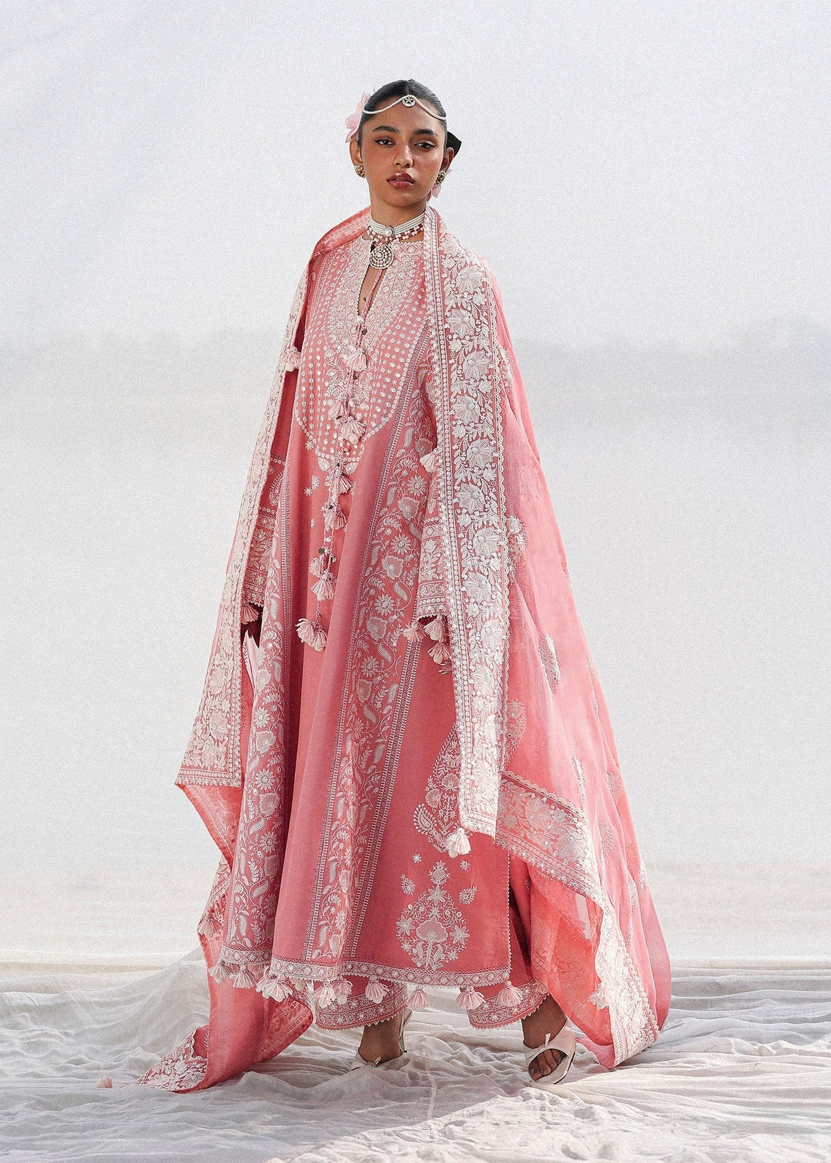 Hussain Rehar Sorti Style light pink lawn suit view 4