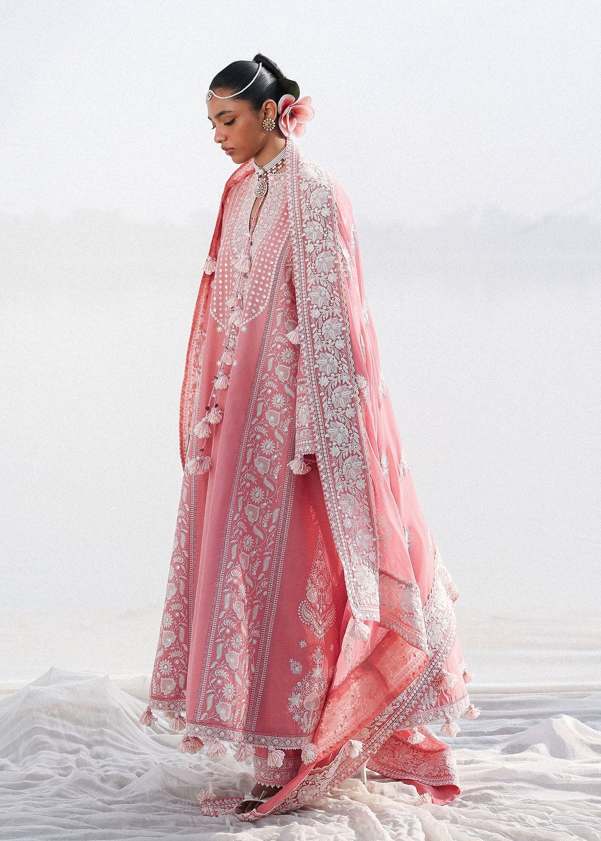 Hussain Rehar Sorti Style light pink lawn suit view 5