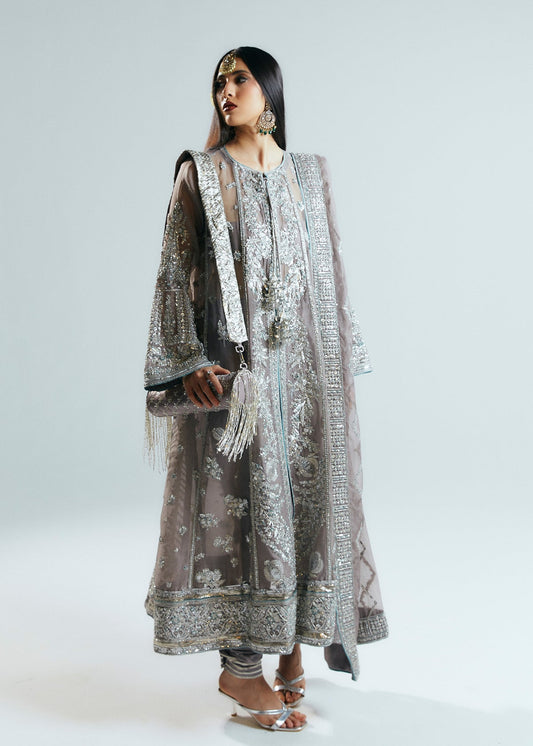 Hussain Rehar Valora Style grey organza formal reference view 2