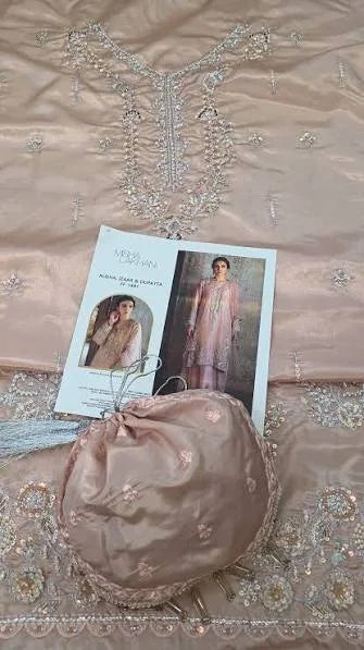 Misha Lakhani – Alisha Style, blush embroidered fabric and potli with design reference card