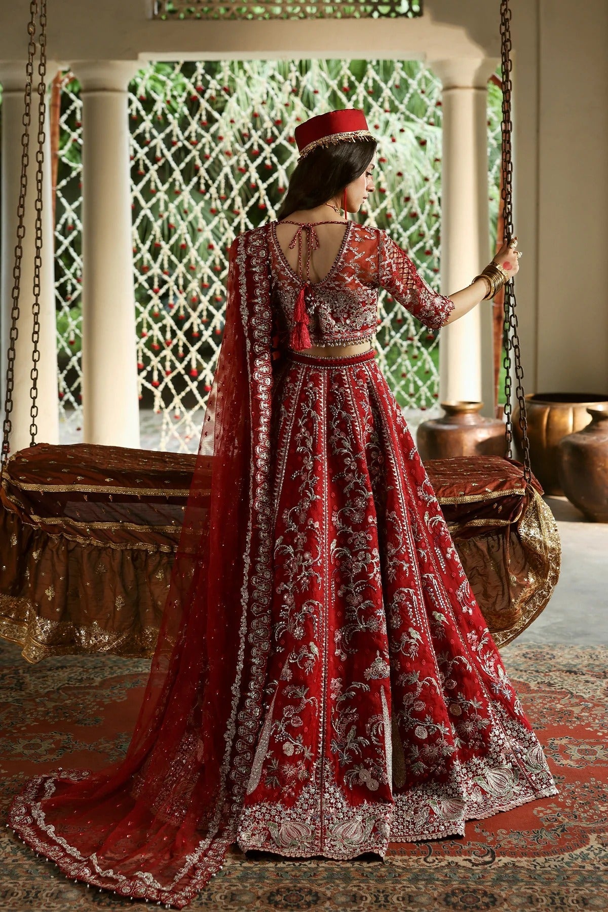 Afrozeh Sheen Style — Mairaz Red Three-Piece Suit