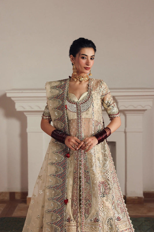 Afrozeh Shahnaz Style — Mairaz Cream Three-Piece Suit