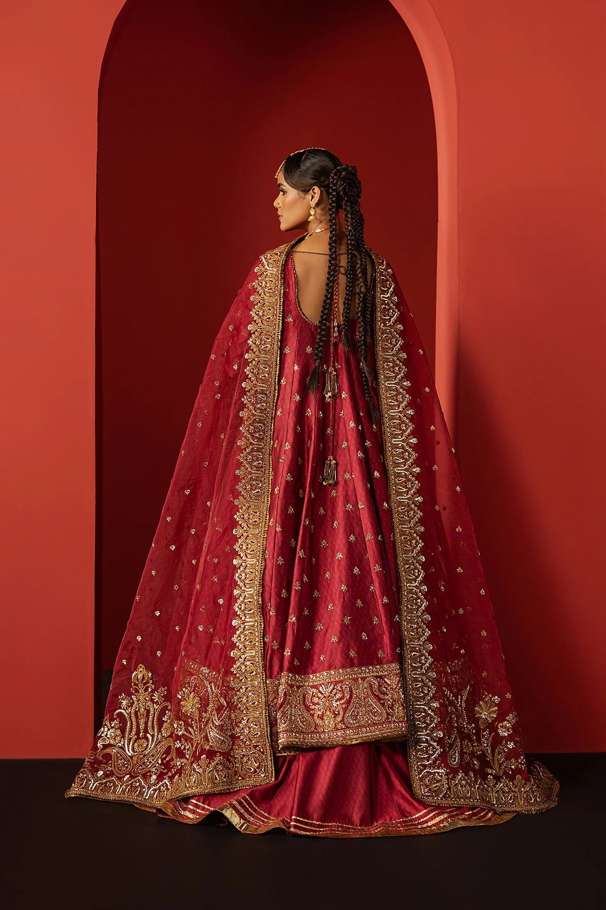 Afrozeh Bahaar Style — Mairaz Red Three-Piece Suit