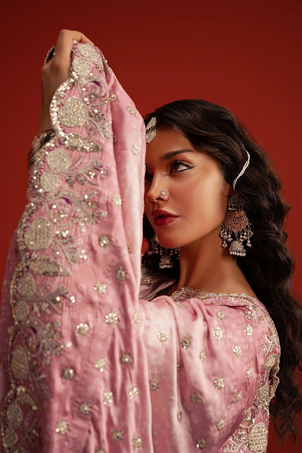 Afrozeh Sufiya Style — Mairaz Parrot Green Three-Piece Suit