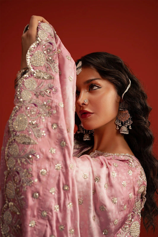Afrozeh Sufiya Style — Mairaz Parrot Green Three-Piece Suit