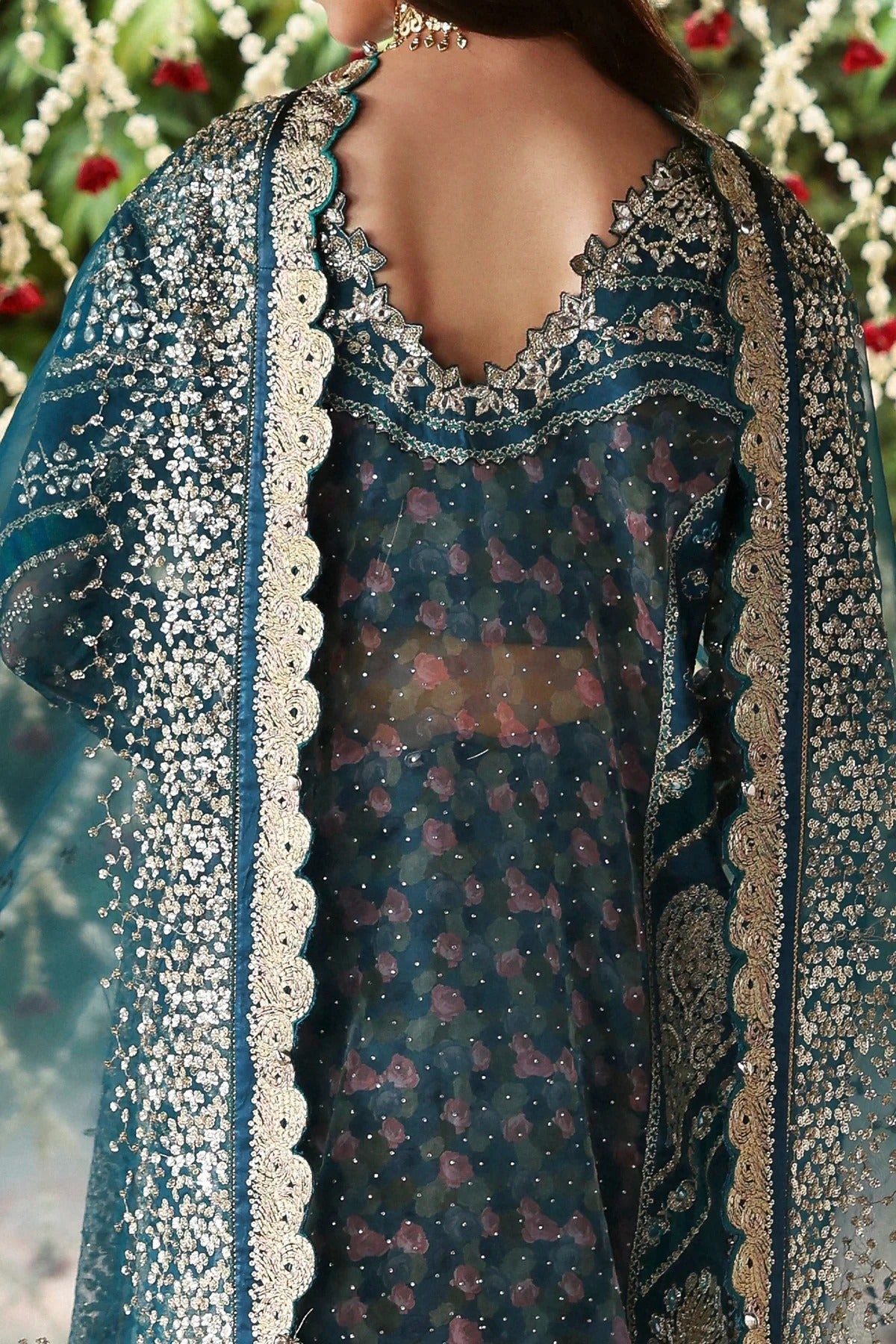 Afrozeh Sitara Style — Mairaz Purple & Rust Three-Piece Suit