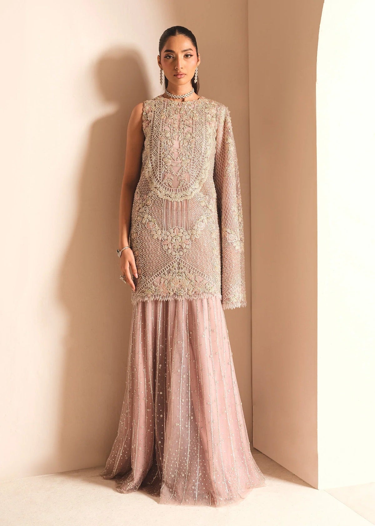 Saira Shakira Lush Style AC-83 lilac sharara full look by MAIRAZ