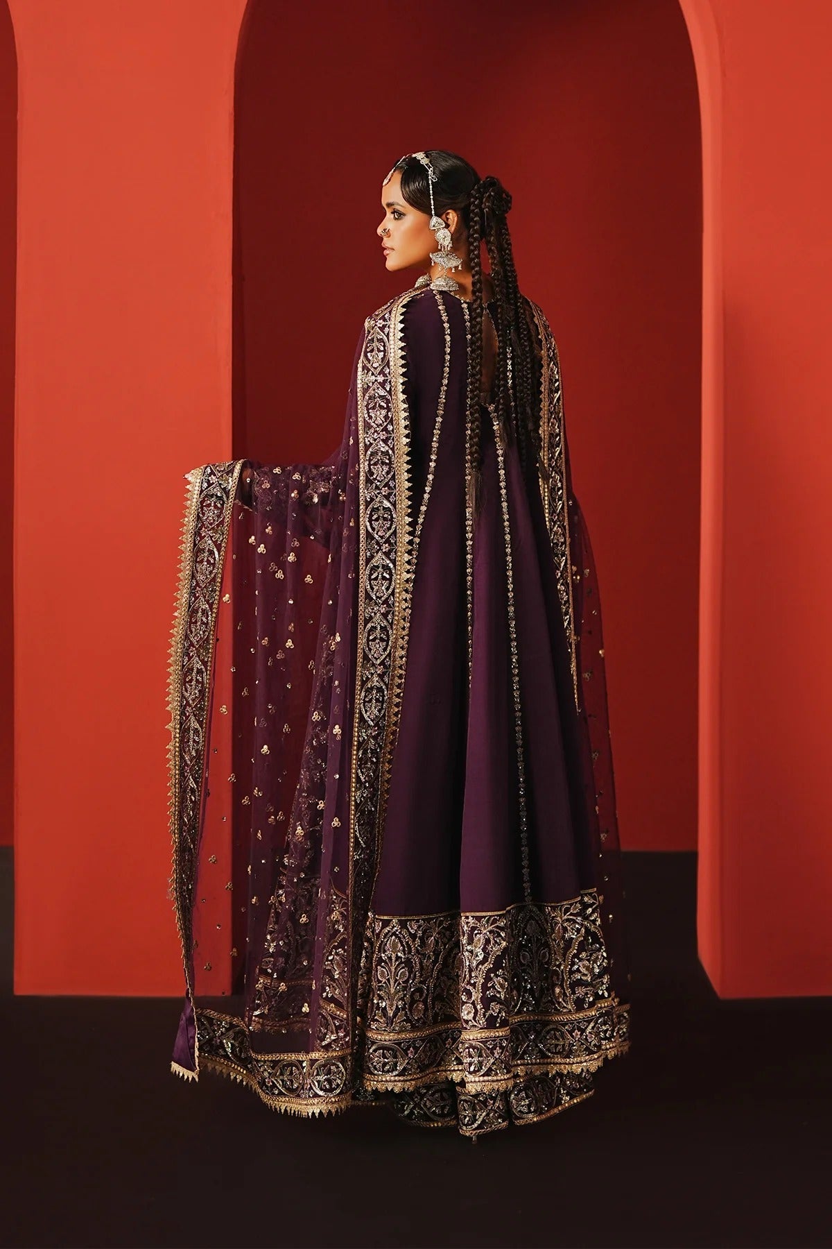 Afrozeh Samarqand Style — Mairaz Purple Three-Piece Suit