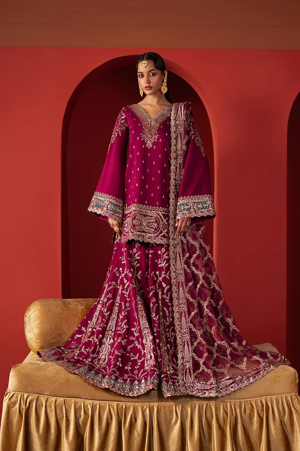Afrozeh Shamal Style — Mairaz Magenta Sharara