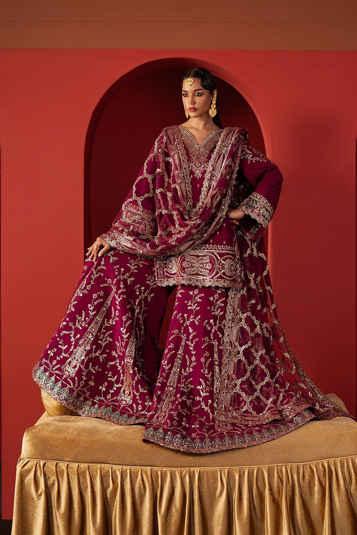 Afrozeh Shamal Style — Mairaz Magenta Sharara