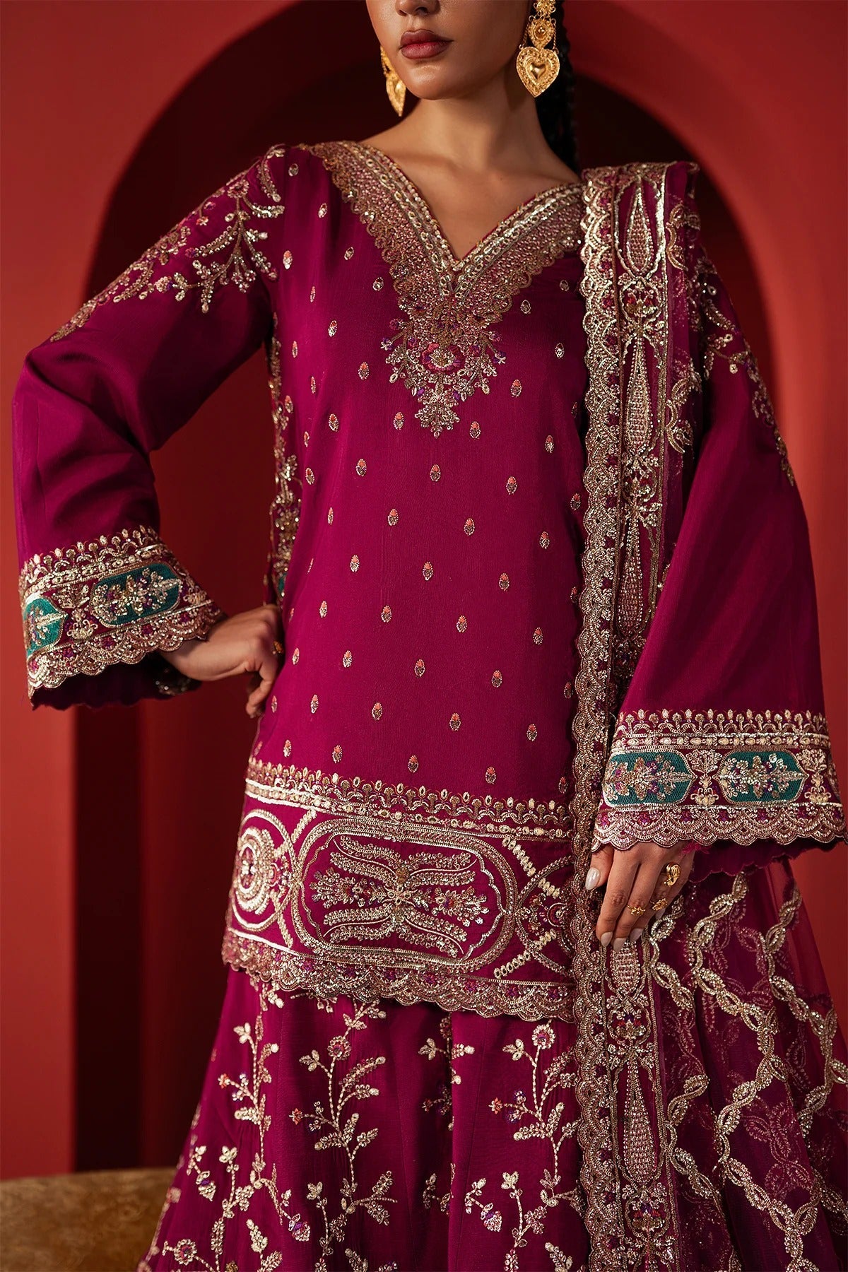 Afrozeh Shamal Style — Mairaz Magenta Sharara