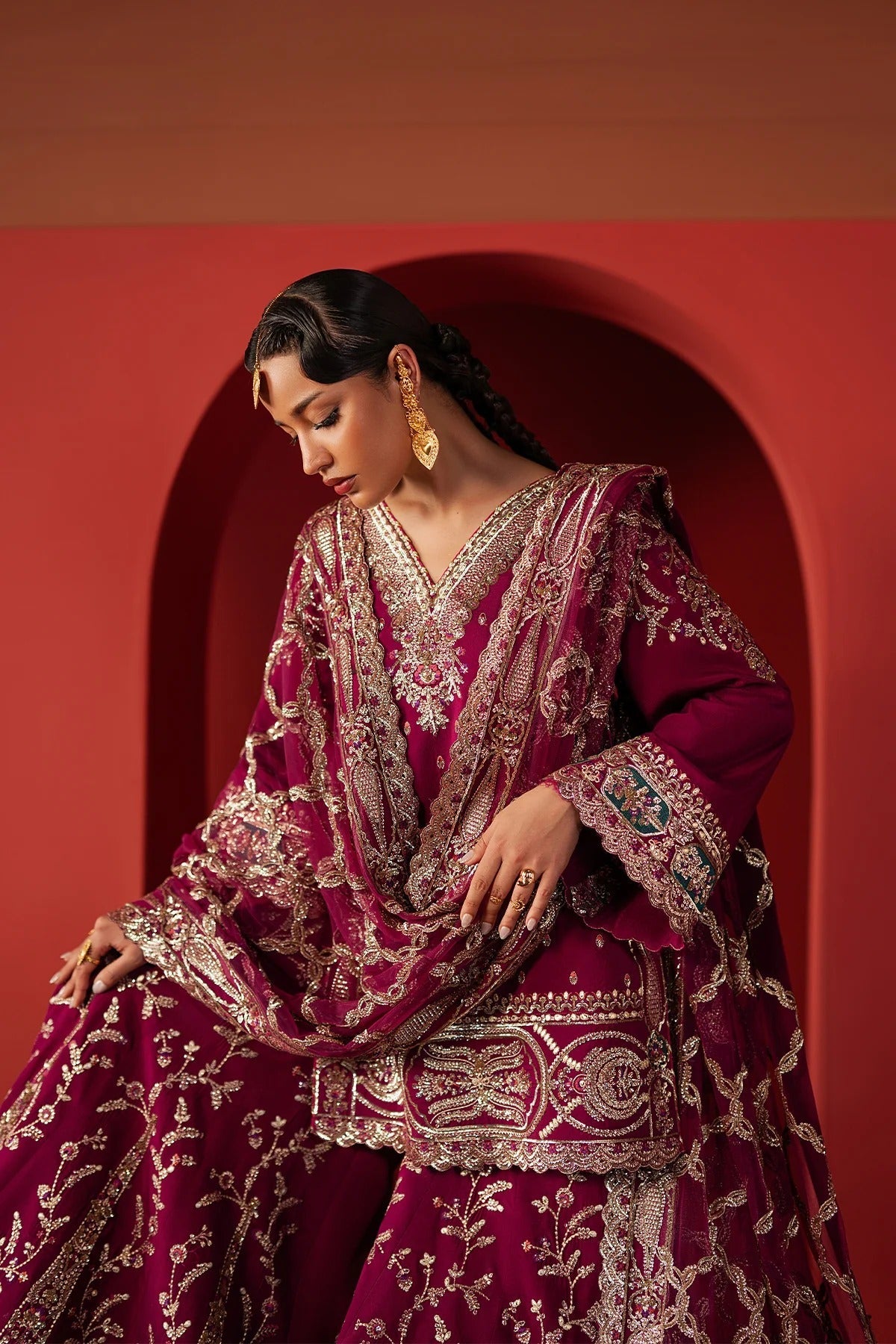 Afrozeh Shamal Style — Mairaz Magenta Sharara