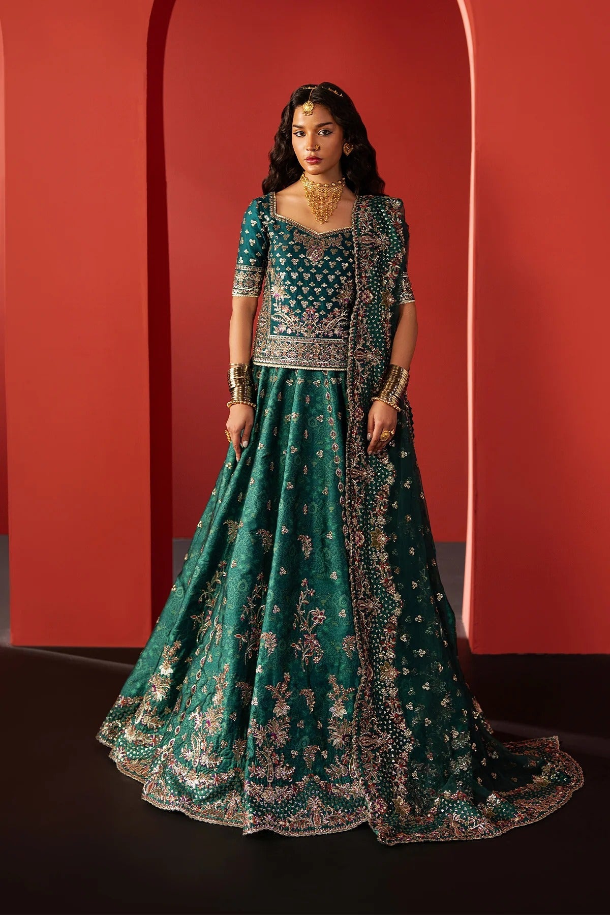Afrozeh Afsar Style — Mairaz Green Three-Piece Suit