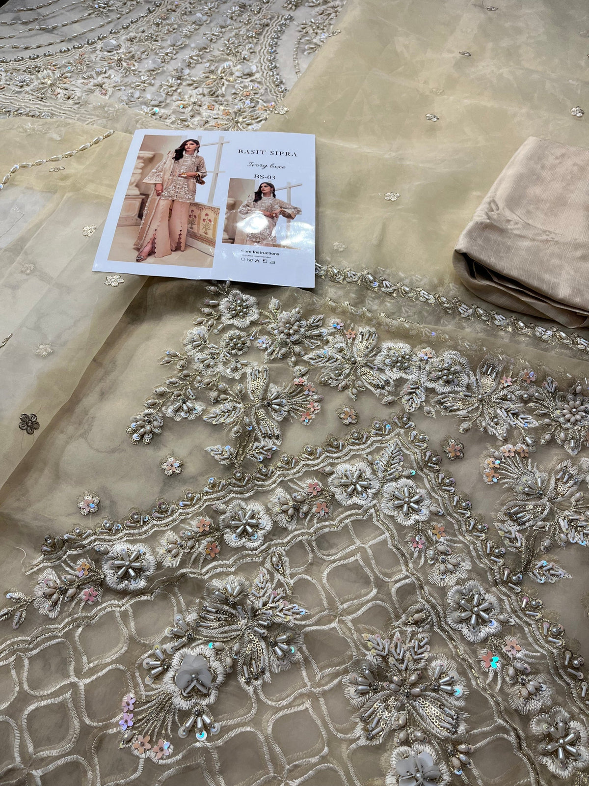 Baasit Sipra Ivory Luxe style formal detail view