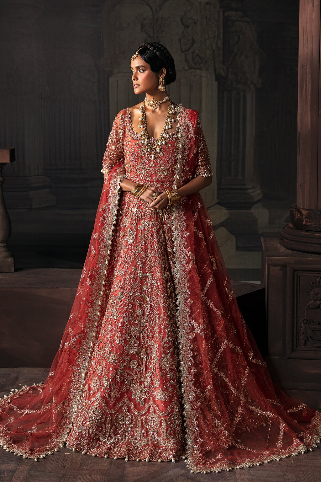 Afrozeh Lavinia Style — Mairaz Rust Wedding Maxi