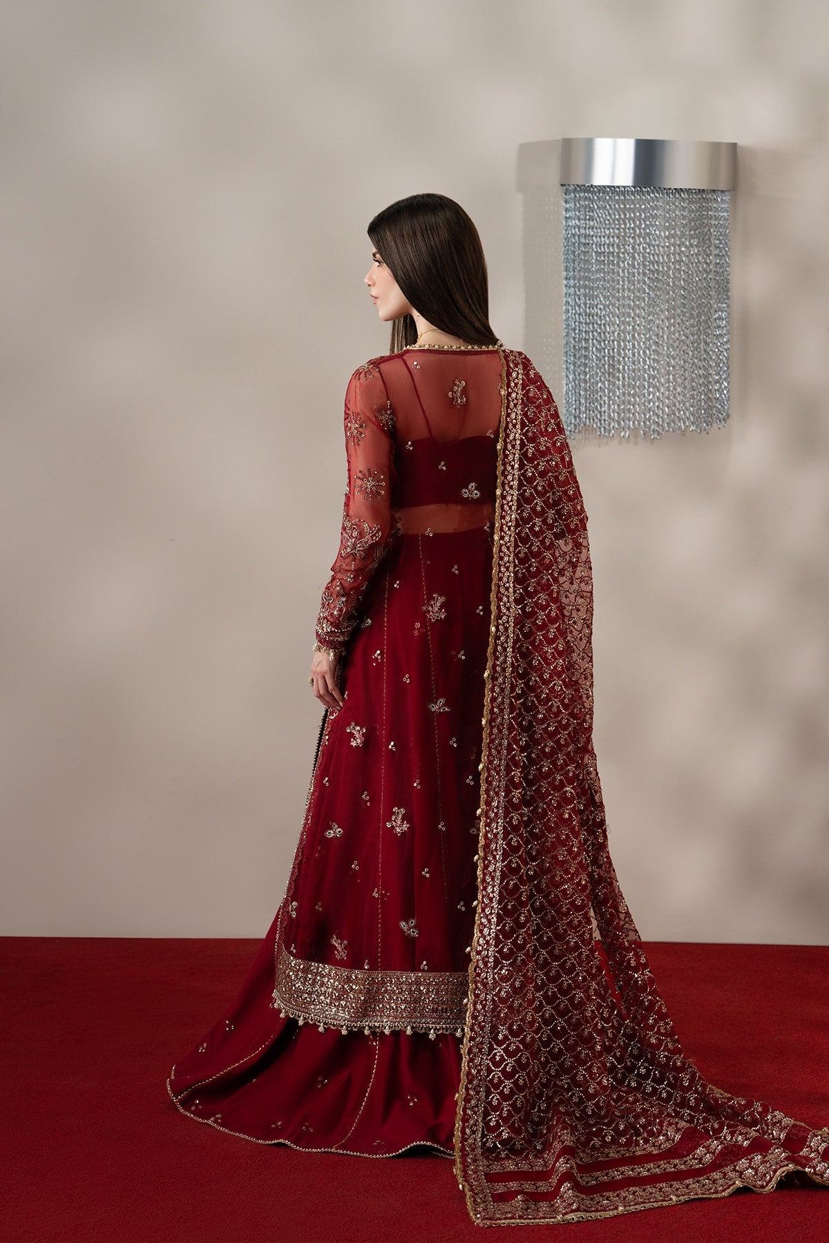 Florentine, made by MAIRAZ — red sharara, rear view