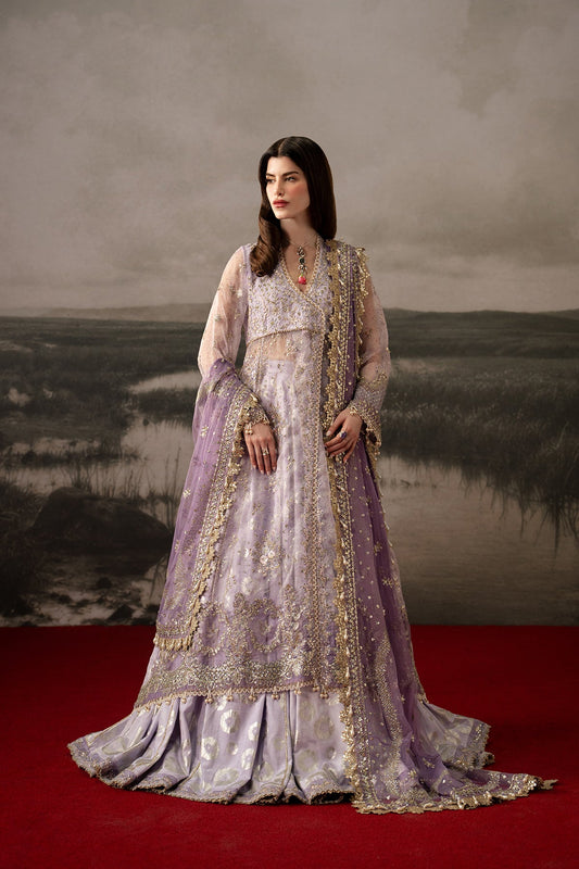 Monet, made by MAIRAZ — light purple lehenga suit, full-length front view