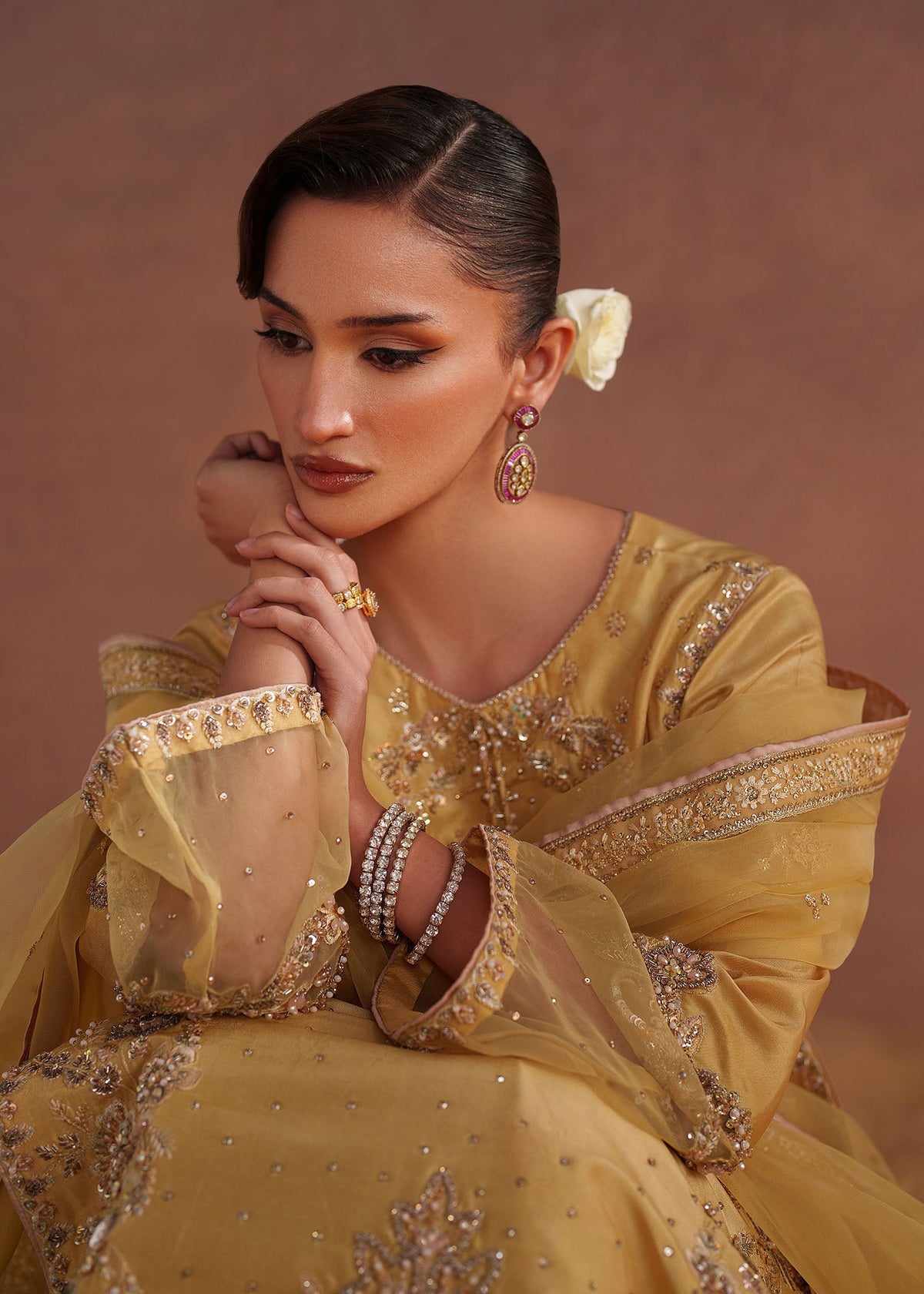 Amelie butter yellow sharara suit, reference outfit photograph 12 — Made by Mairaz reproduction