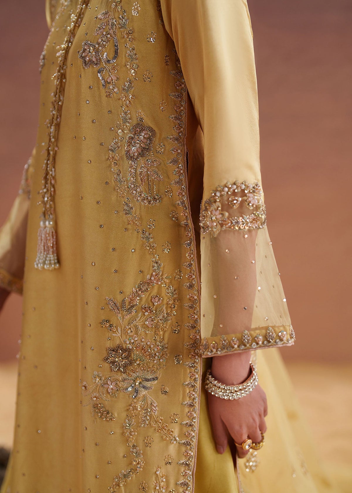 Amelie butter yellow sharara suit, reference outfit photograph 7 — Made by Mairaz reproduction