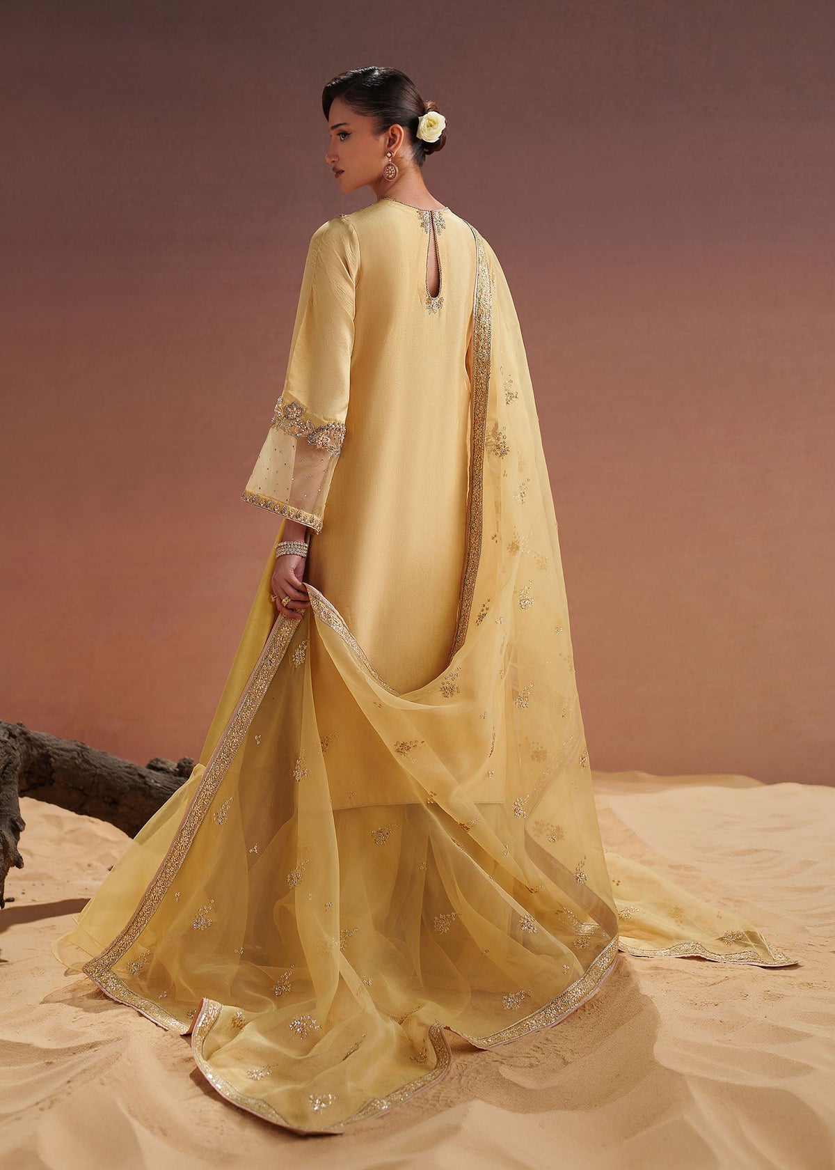Amelie butter yellow sharara suit, reference outfit photograph 8 — Made by Mairaz reproduction