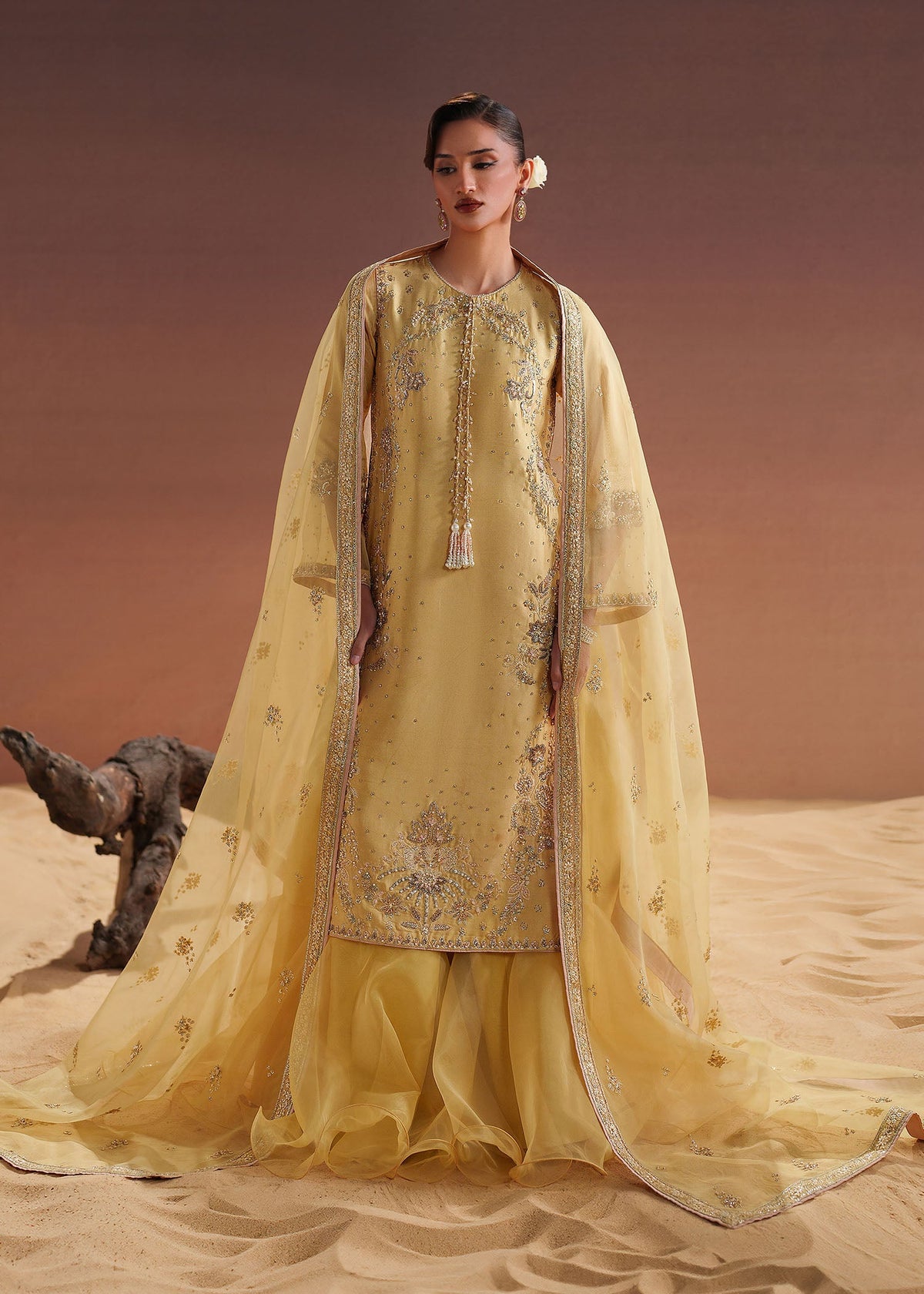 Amelie butter yellow sharara suit, reference outfit photograph 9 — Made by Mairaz reproduction