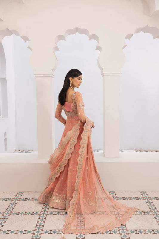 Arezou, made by MAIRAZ — full-length back and dupatta, design reference