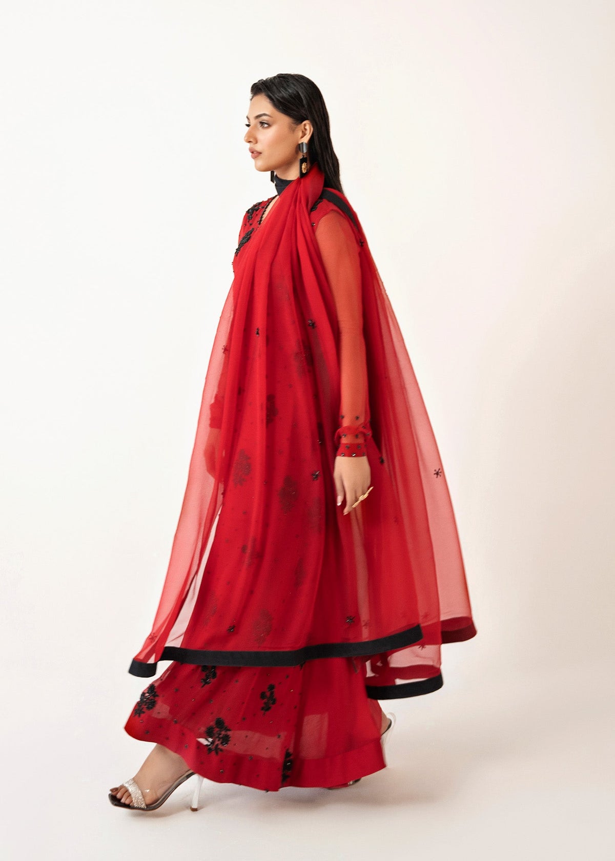 Aurora red kaftan, reference outfit photograph 4 — Made by Mairaz reproduction
