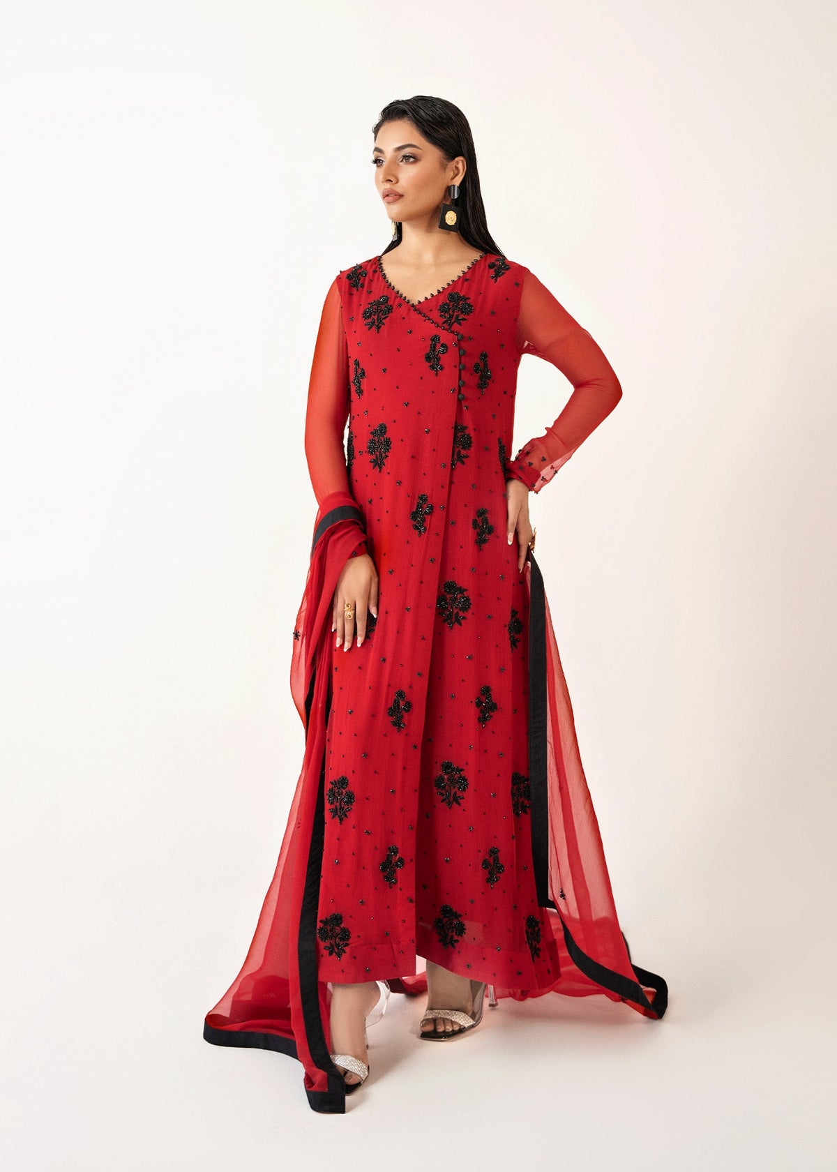 Aurora red kaftan, reference outfit photograph 6 — Made by Mairaz reproduction
