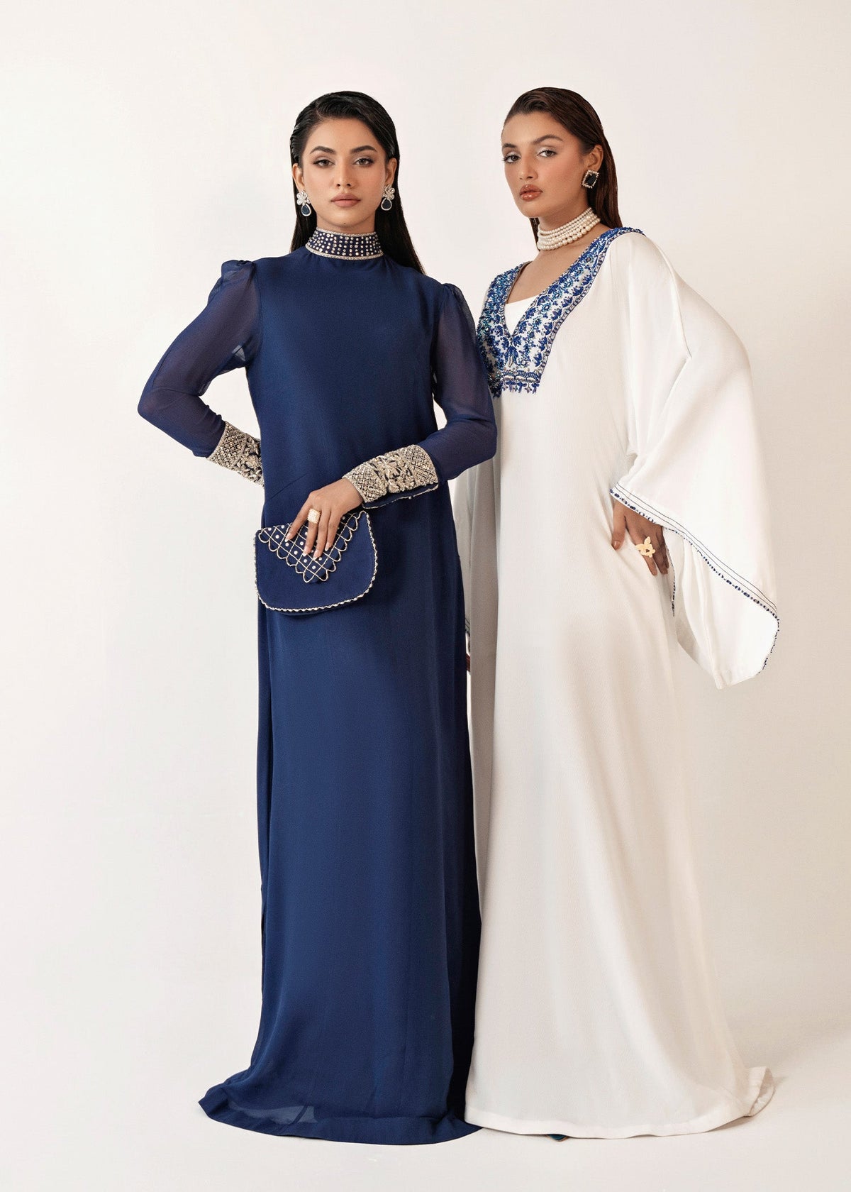 Azure blue kaftan, reference outfit photograph 4 — Made by Mairaz reproduction