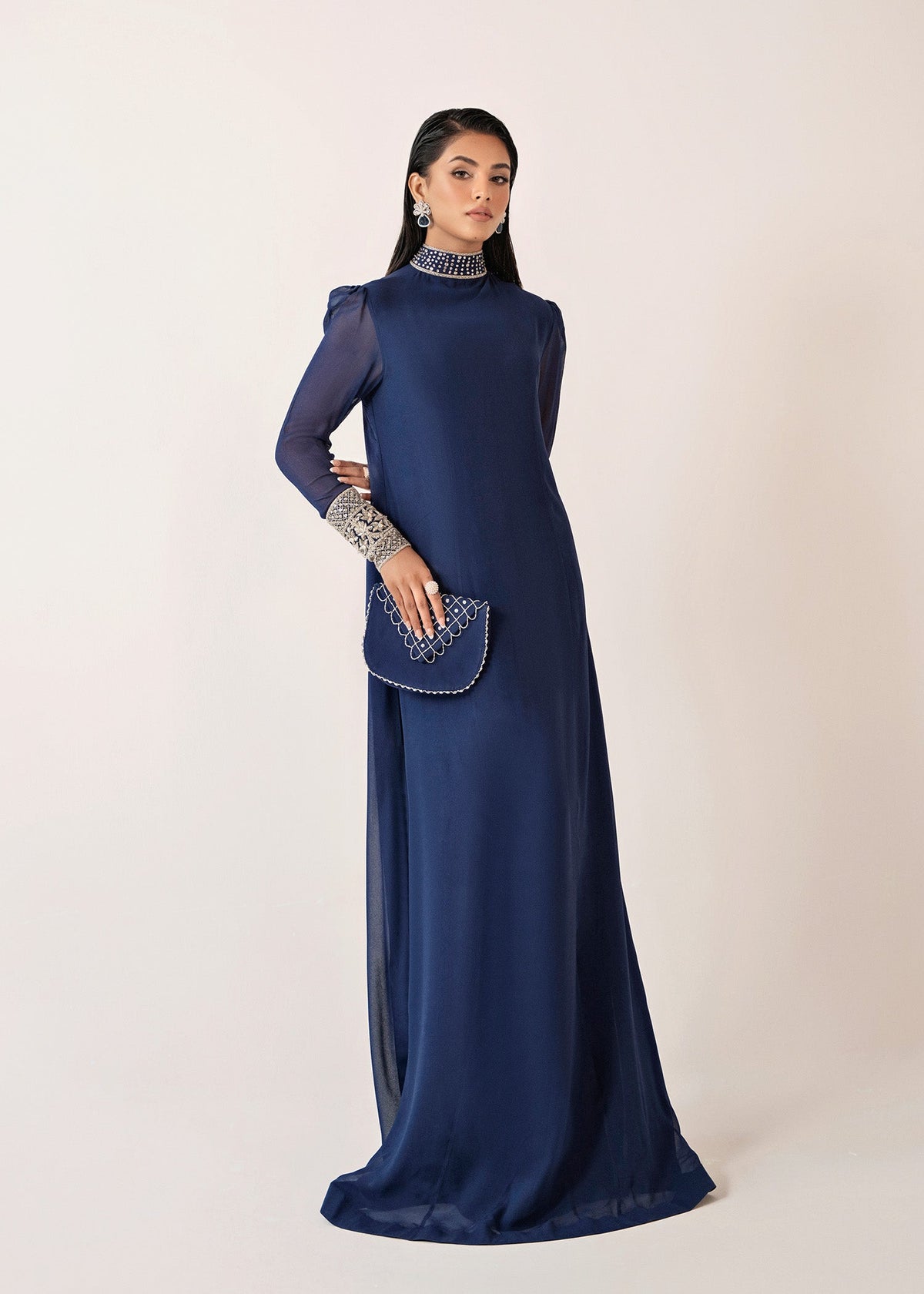 Azure blue kaftan, reference outfit photograph 8 — Made by Mairaz reproduction