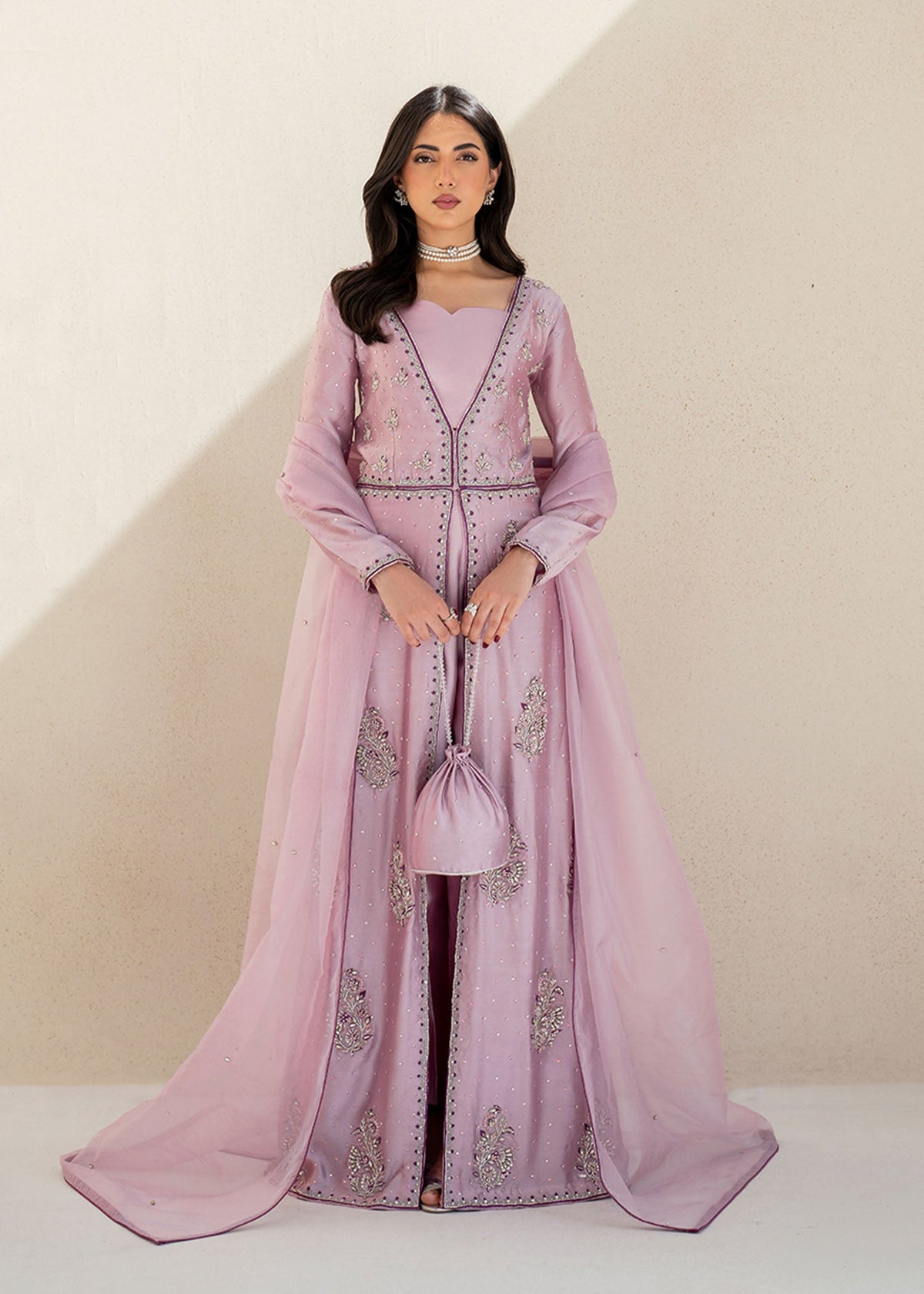 Careesa lilac shirt suit, reference outfit photograph 1 — Made by Mairaz reproduction