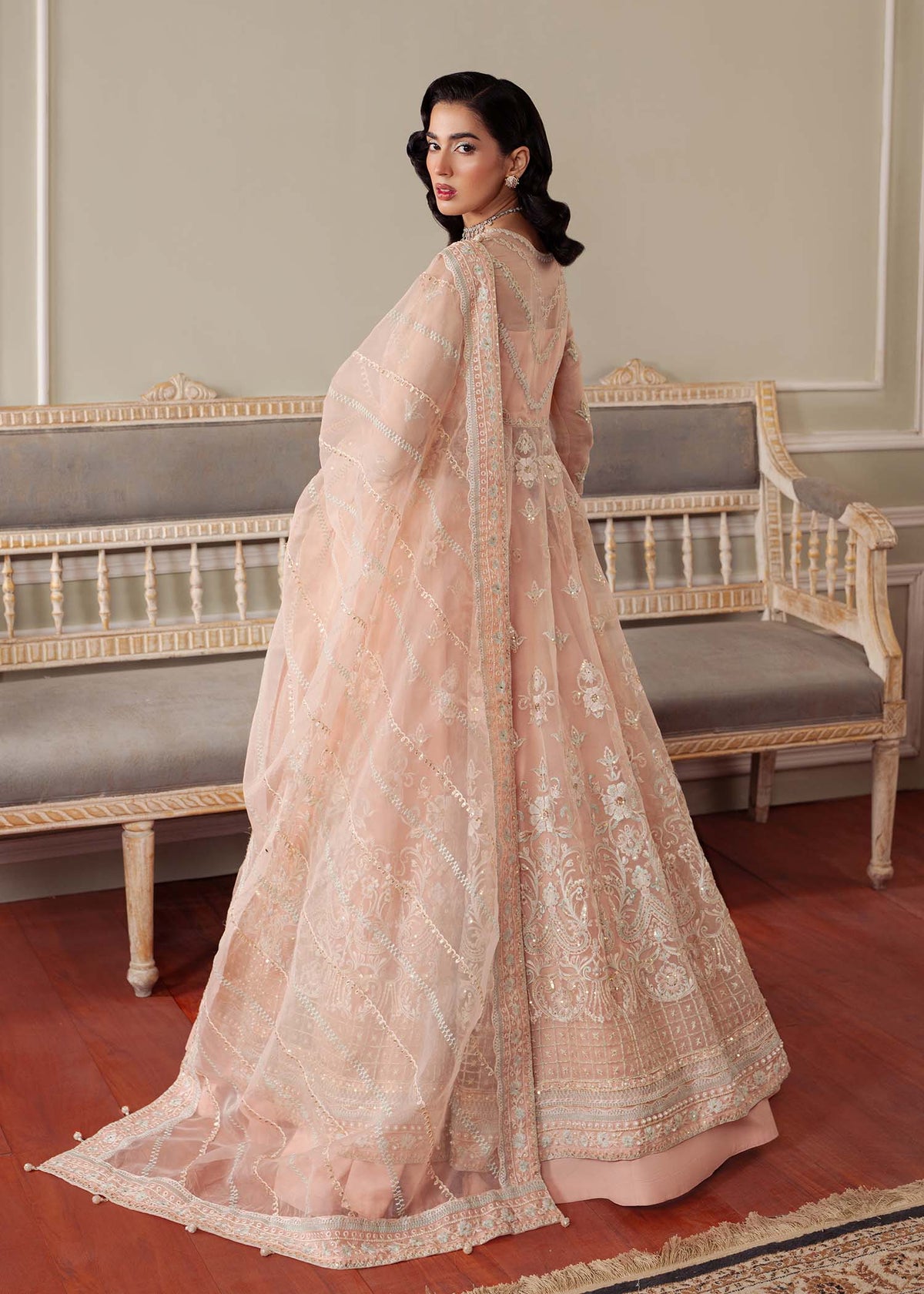 Cascade peach pink pishwas, reference outfit photograph 4 — Made by Mairaz reproduction