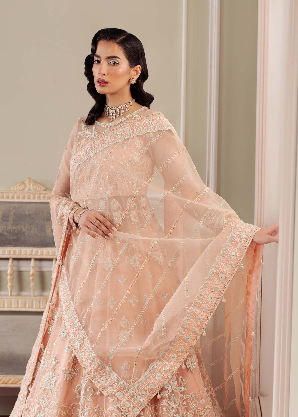 Cascade peach pink pishwas, reference outfit photograph 5 — Made by Mairaz reproduction