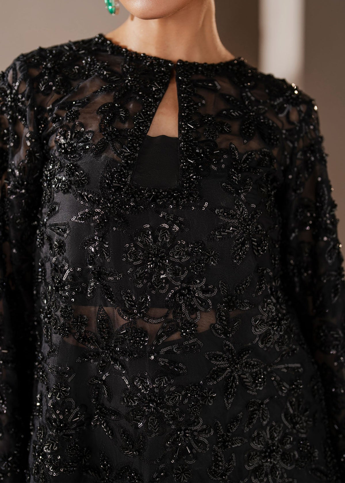 Cerys black shirt suit, reference outfit photograph 5 — Made by Mairaz reproduction